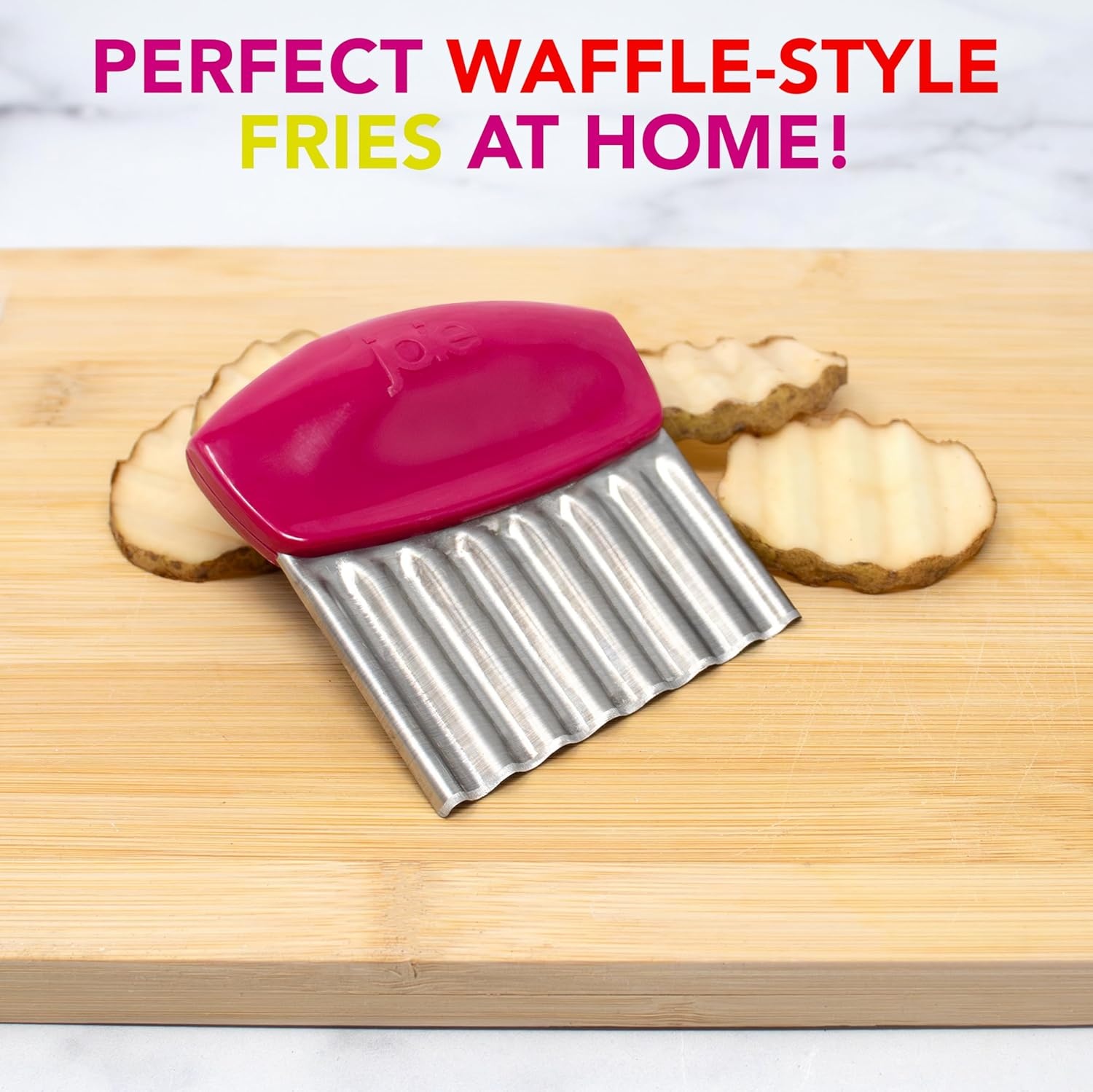 image:imageJoie Crinkle Cutter Kitchen Knife for Vegetables Stainless Steel Blade Colors May Vary 1 CountV1