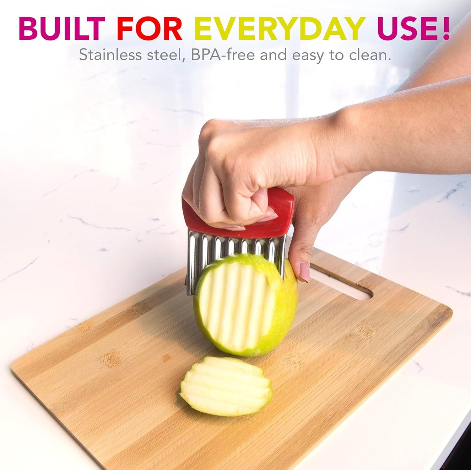 image:imageJoie Crinkle Cutter Kitchen Knife for Vegetables Stainless Steel Blade Colors May Vary 1 CountV1