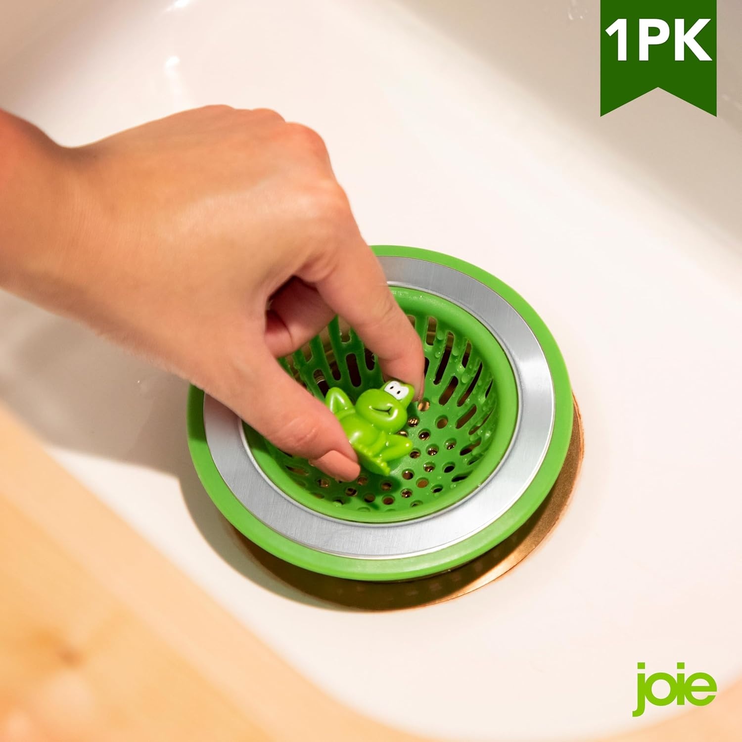 image:imageJoie Doodle Doo Kitchen Sink Strainer Basket Fits All Standard Sinks Stainless Steel Cute Garbage Disposal Drain Cover 45Inch Red RoosterFrog 45