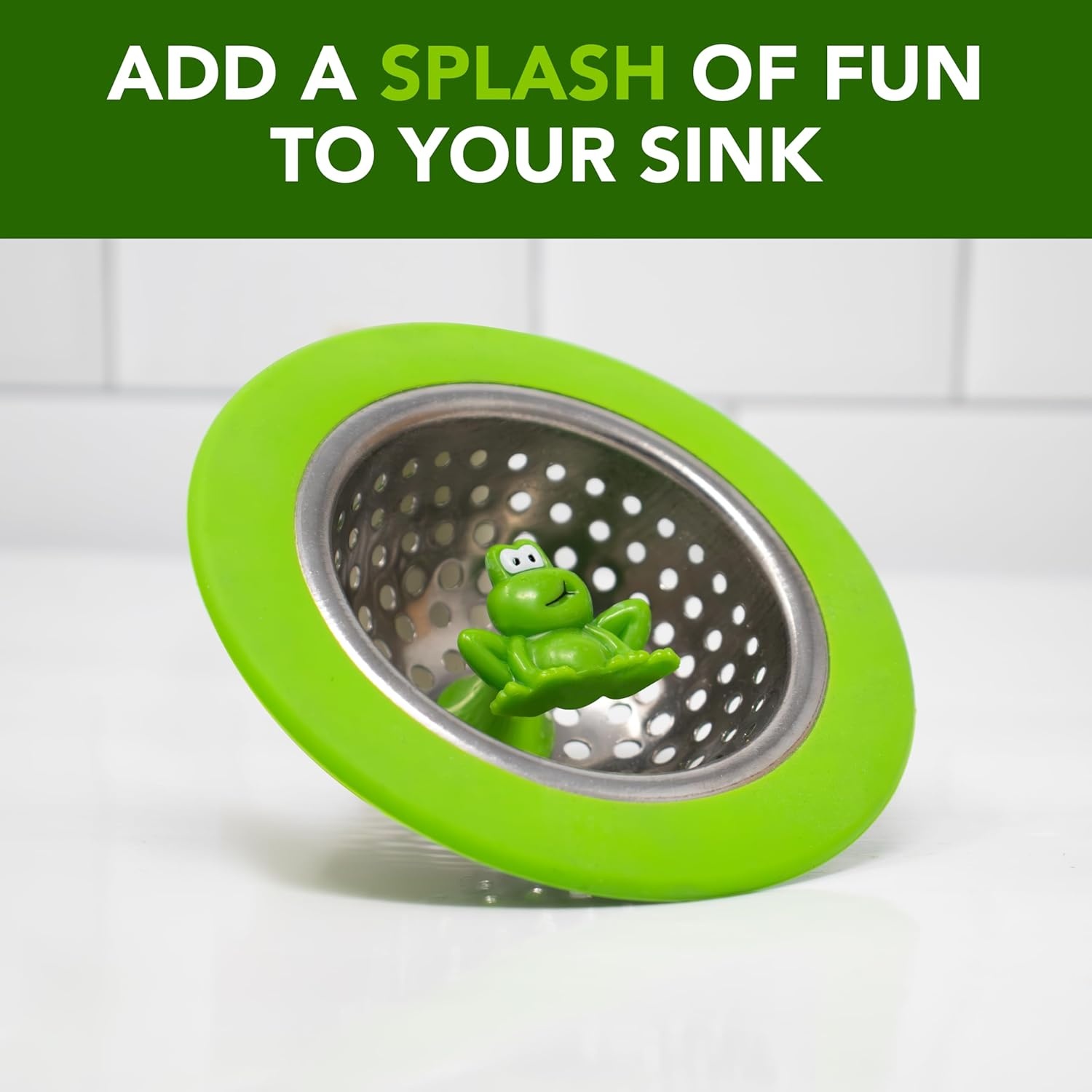 image:imageJoie Doodle Doo Kitchen Sink Strainer Basket Fits All Standard Sinks Stainless Steel Cute Garbage Disposal Drain Cover 45Inch Red RoosterFrog 45