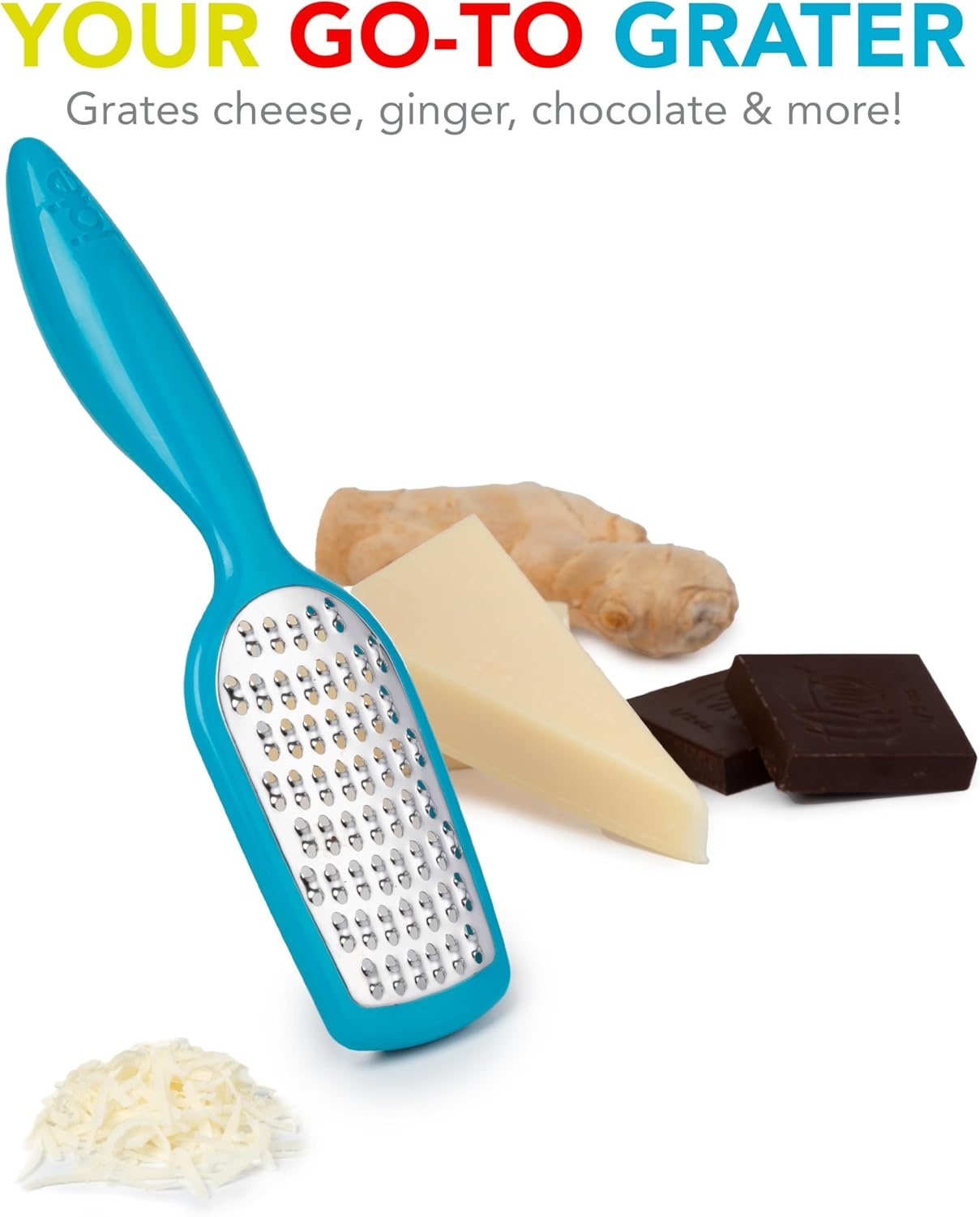 image:imageJoie Hand Grater Compact Shredder with Ergonomic Handle Ideal for Cheese and Vegetables Stainless Steel Great Gift for Home Chefs Colors May VaryStandard Handheld Grater