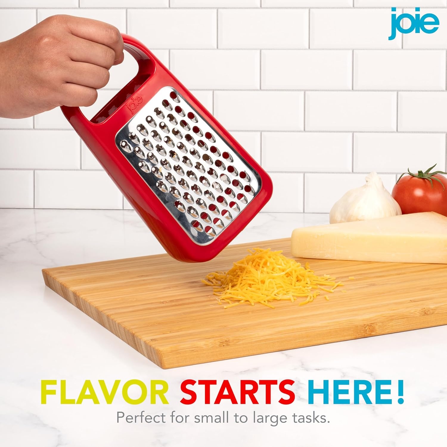 image:imageJoie Hand Grater Compact Shredder with Ergonomic Handle Ideal for Cheese and Vegetables Stainless Steel Great Gift for Home Chefs Colors May VaryTower Grater