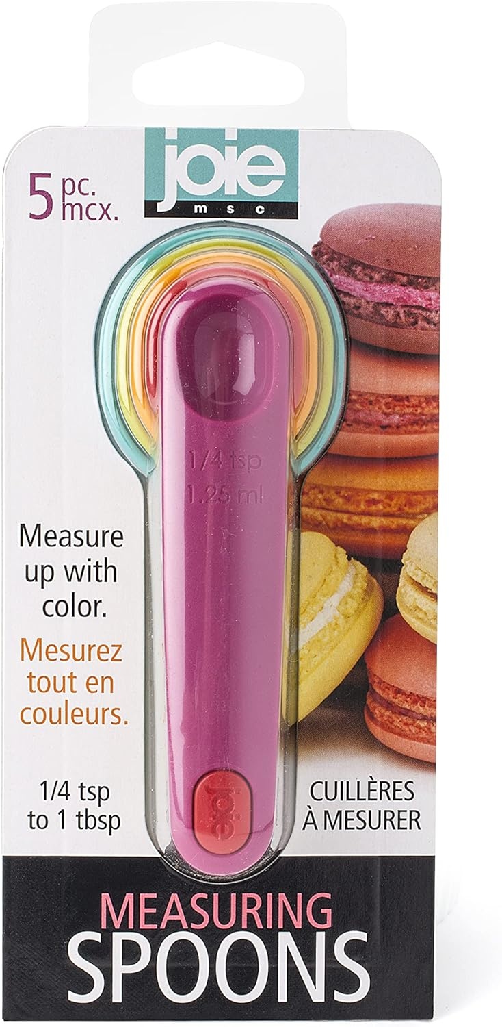 image:imageJoie Measuring Spoons Assorted Colors Imperial and Metric Measurements 5Piece SetMeasuring Spoons