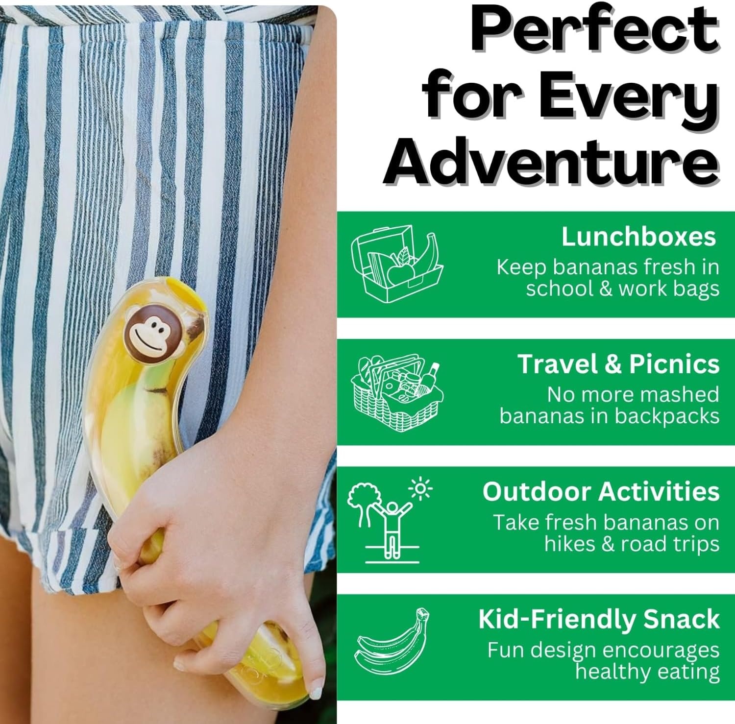 image:imageJoie Monkey Banana Pod Storage Container Durable Holder for Kids Lunch Boxes and Backpacks Keeps Food Fresh and Safe OntheGo Cute Kitchen Gadget BPA Free Dishwasher Safe