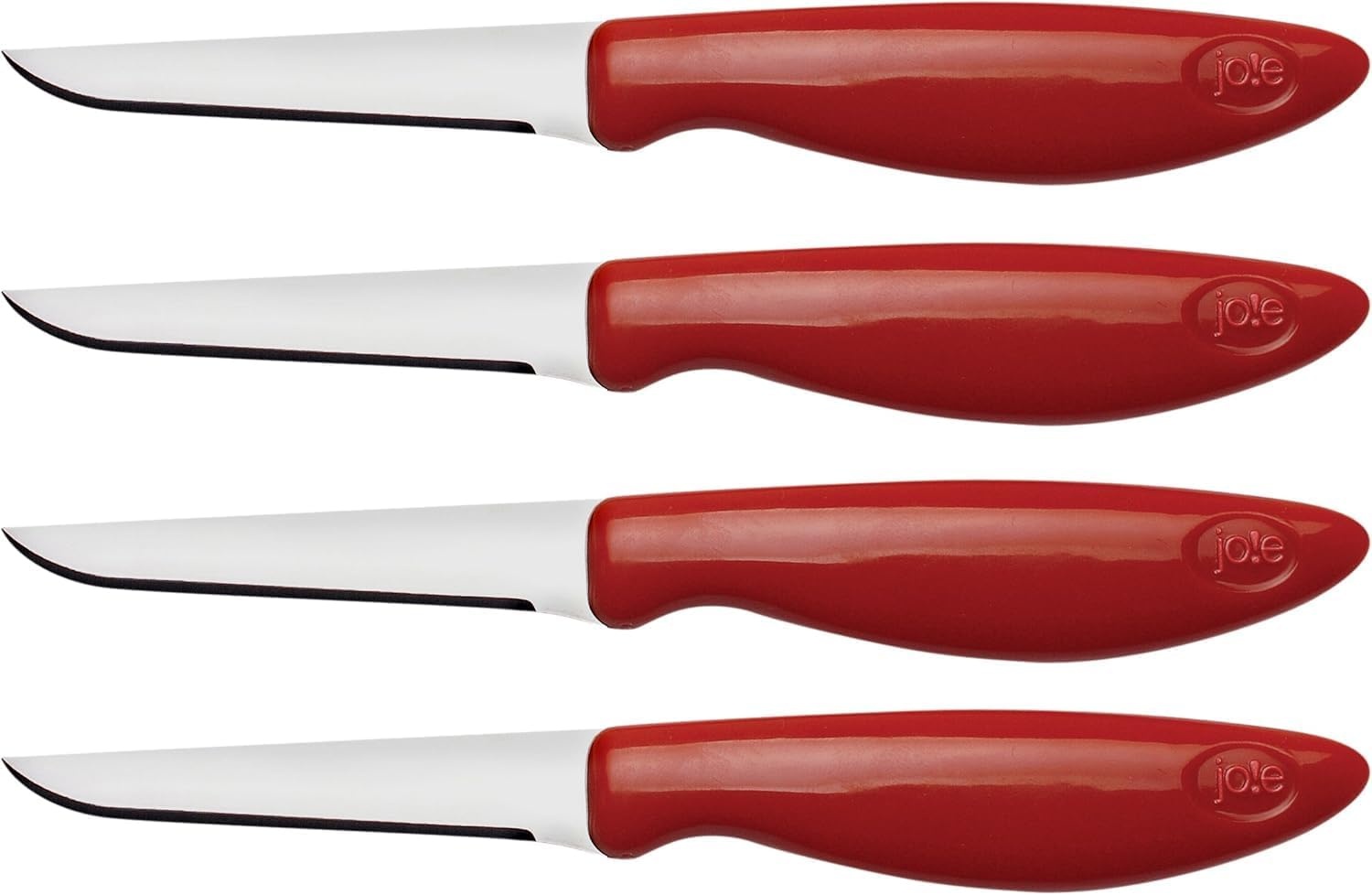 image:imageJoie Paring and Garnishing Knives Set of 4 Stainless Steel 275Inch Tapered Blade for Maximum Precision Ergonomic Handle Colors May Vary