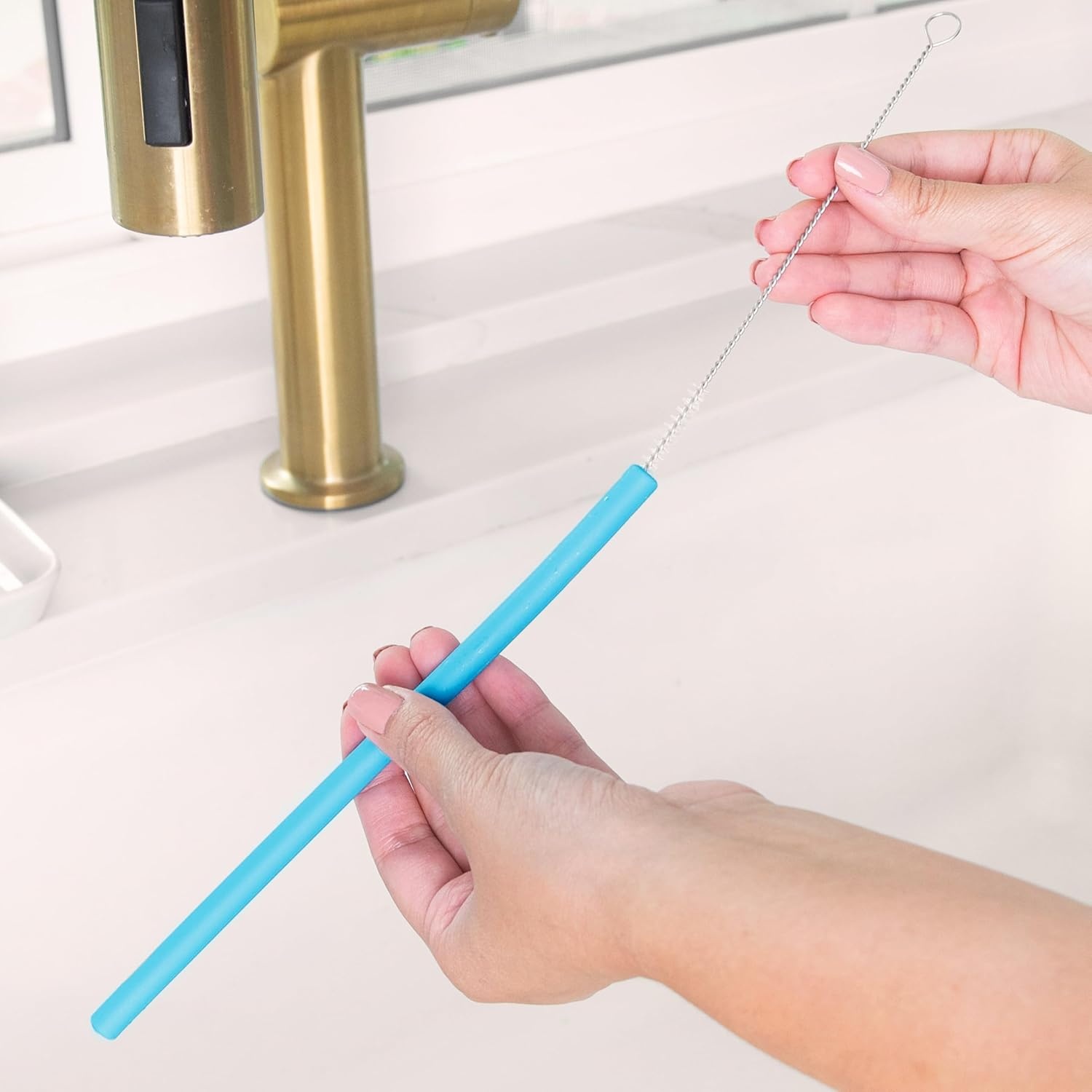 image:imageJoie Silicone Straws with Cleaning Brush Set of 6 Rainbow Color AssortmentRainbow Color Assortment
