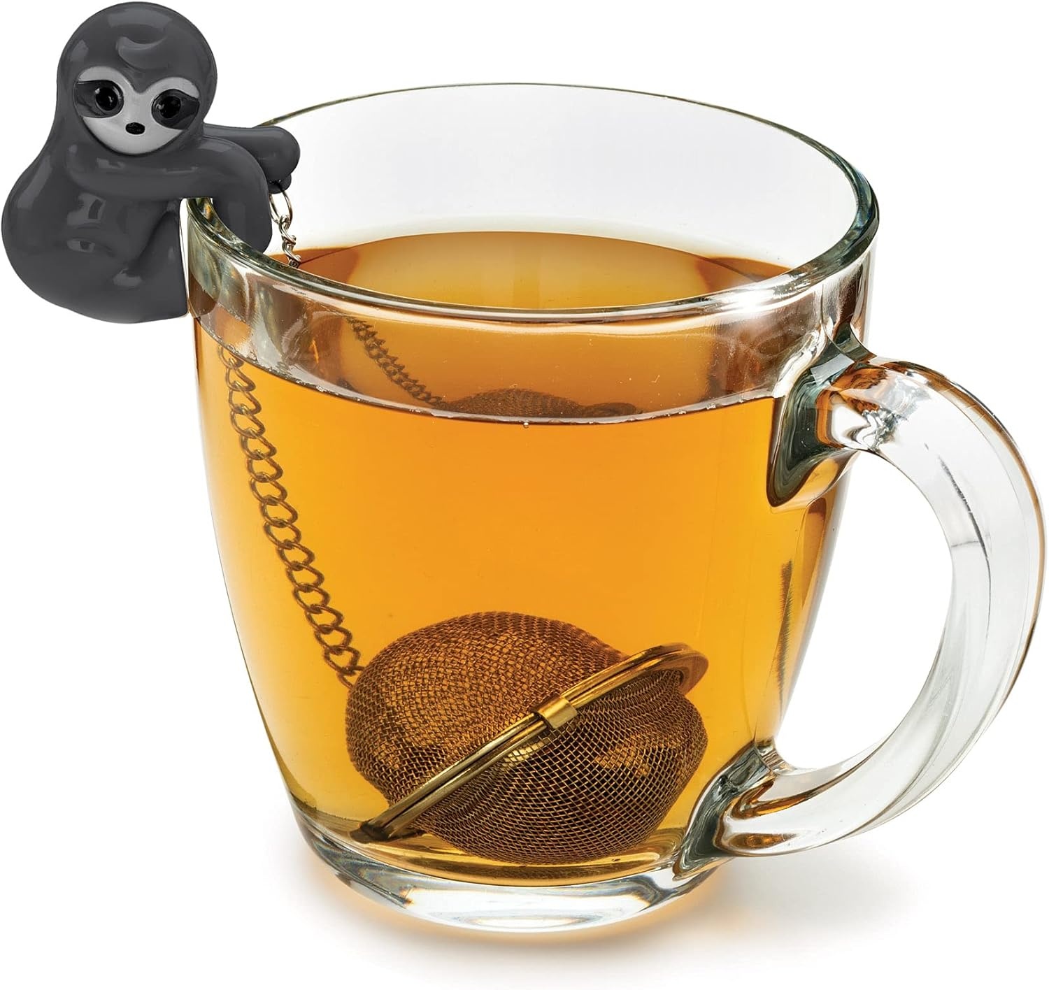 image:imageJoie Sloth Tea Ball Infuser Steep and Strain Loose Leaf Tea Securely Sits on Side of Mug Cute Sloth Design Stainless Steel BPAFree