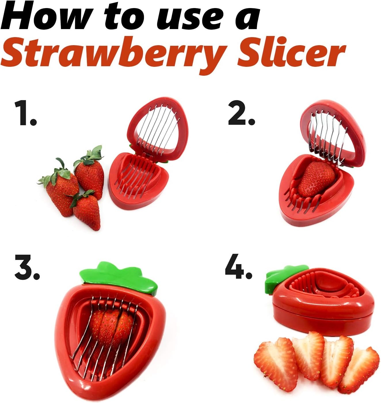 image:imageJoie Strawberry Huller and Slicer Berry Preparation Set Baking Tools RedHull Slice