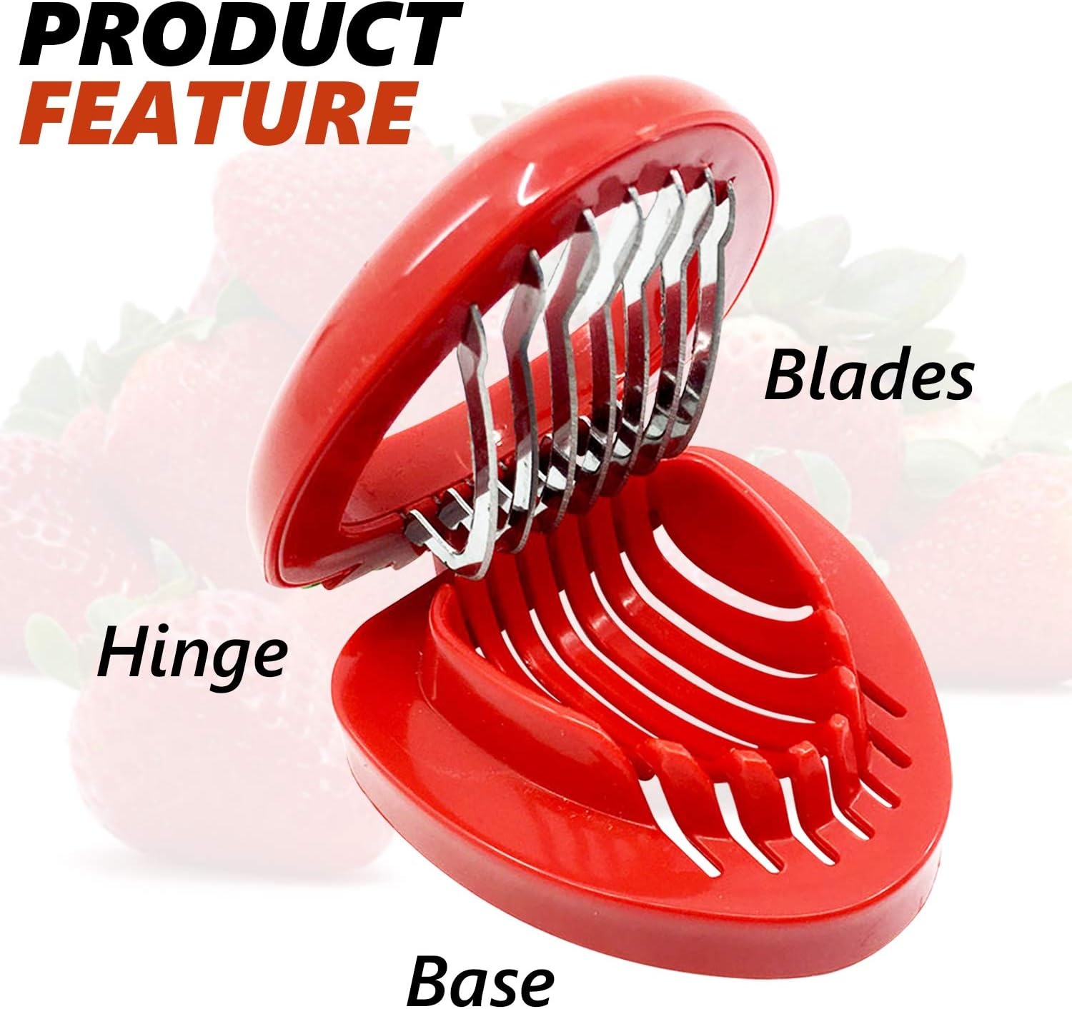 image:imageJoie Strawberry Huller and Slicer Berry Preparation Set Baking Tools RedHull Slice