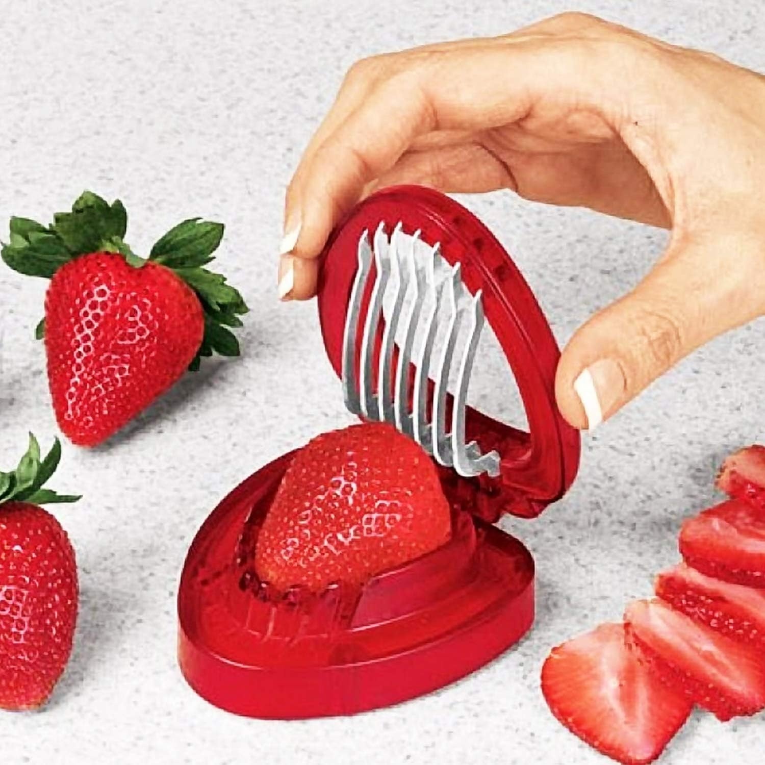 image:imageJoie Strawberry Huller and Slicer Berry Preparation Set Baking Tools RedHull Slice