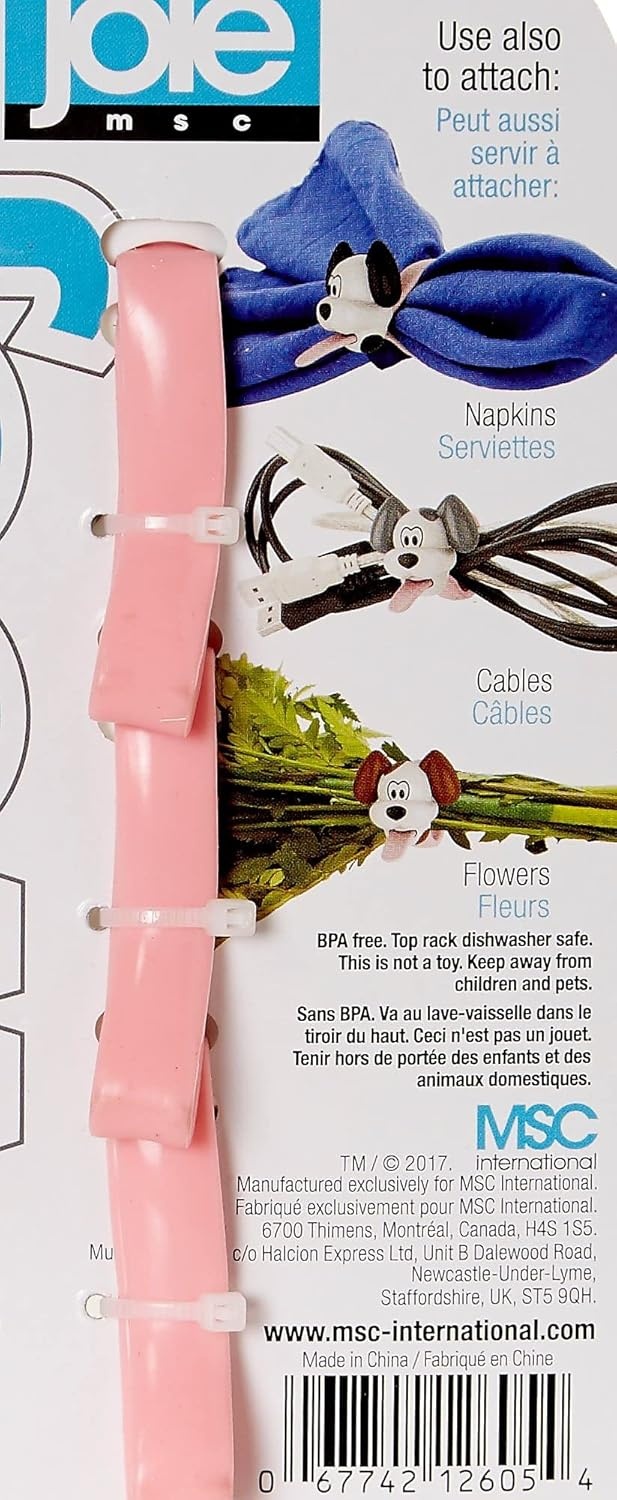 image:imageJoie Woof MultiUse Reusable Kitchen Ties Keep Food Bags Closed for Freshness Organize Cords Cute Cloth Napkin Ring Set of 3 DogThemed Storage Gadget Silicone Chip ClipsDog Bag Ties