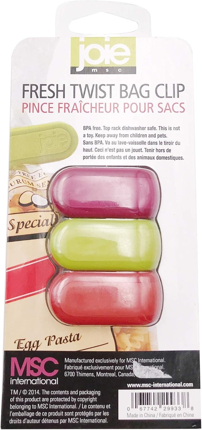 image:imageMSC International 26569 Joie Bag Clips Assorted Colors Rainbow MulticolorTwist Bag Clips