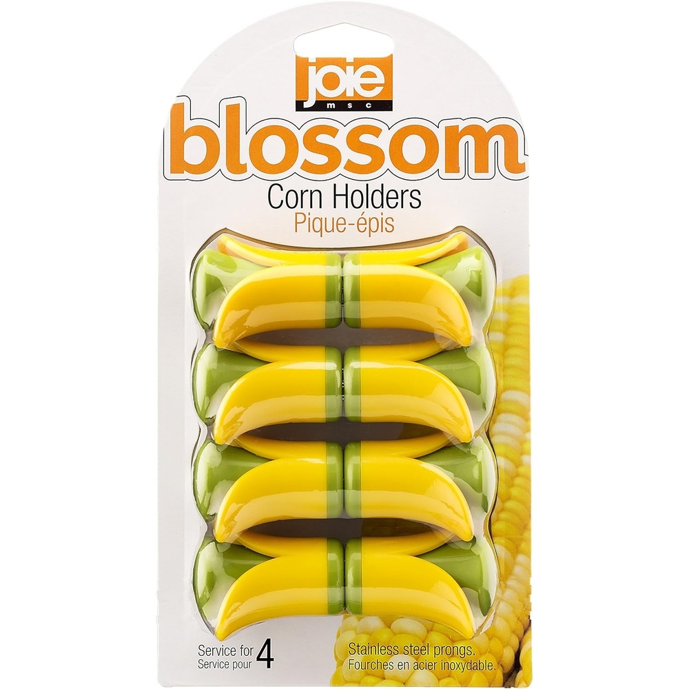 image:imageJoie Corn Cob Stripper Durable Stainless Steel Blades Secure Contoured Grip Compact Peeler Cuts in Both Directions to Remove Kernels Cute Kitchen Gadget Great Canning ToolBlossom Corn Holders