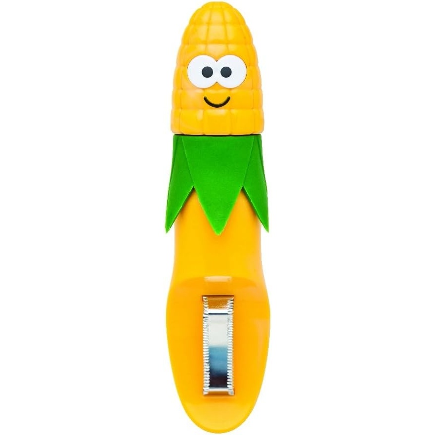 image:imageJoie Corn Cob Stripper Durable Stainless Steel Blades Secure Contoured Grip Compact Peeler Cuts in Both Directions to Remove Kernels Cute Kitchen Gadget Great Canning ToolCorn Stripper