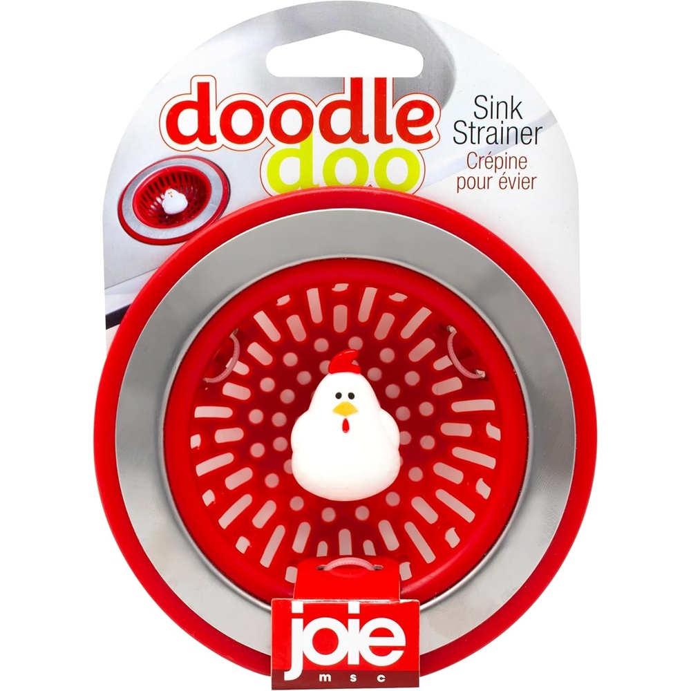 image:imageJoie Doodle Doo Kitchen Sink Strainer Basket Fits All Standard Sinks Stainless Steel Cute Garbage Disposal Drain Cover 45Inch Red RoosterRooster 45