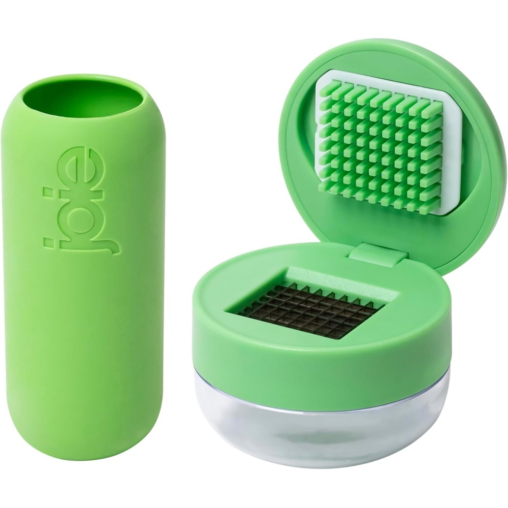 image:imageJoie Garlic Press and Chopper with Storage Container Stainless Steel Blades Green Garlic Peeler and Chopper Colors May VaryGarlic Peeler and Chopper