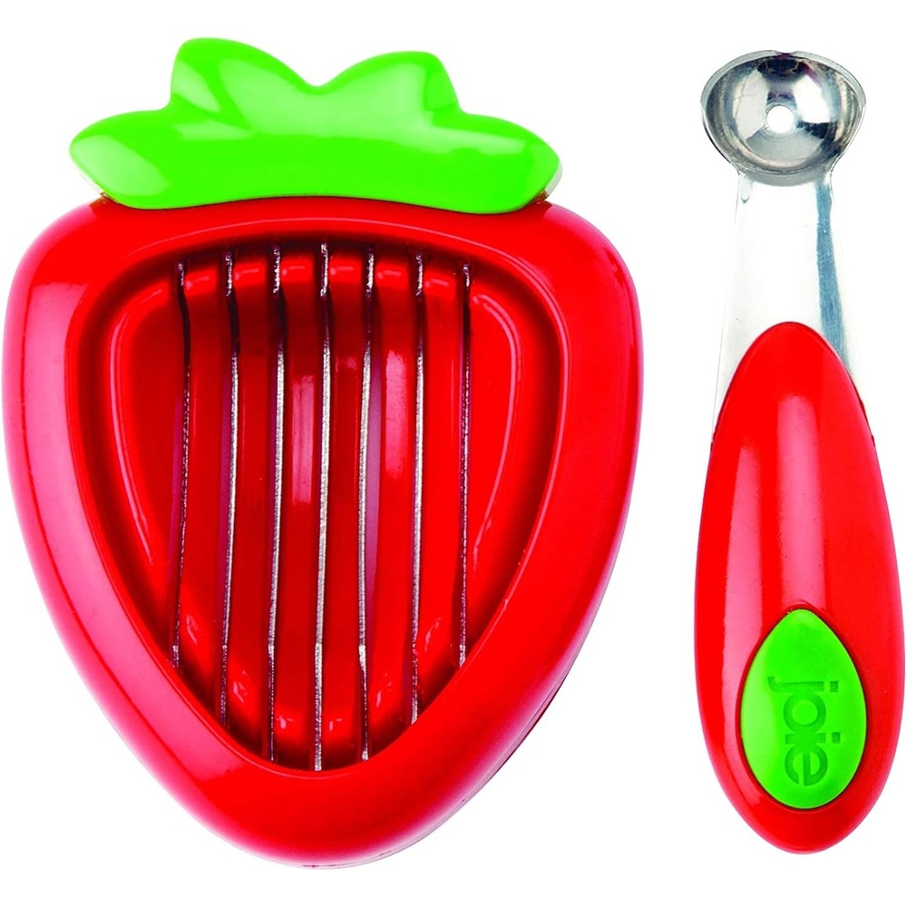 image:imageJoie Strawberry Huller and Slicer Berry Preparation Set Baking Tools RedHull Slice