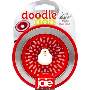 image:imageJoie Doodle Doo Kitchen Sink Strainer Basket Fits All Standard Sinks Stainless Steel Cute Garbage Disposal Drain Cover 45Inch Red RoosterRooster  45