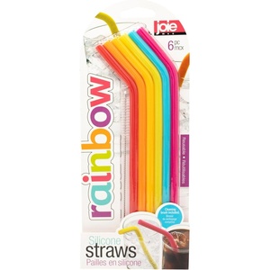 image:imageJoie Silicone Straws with Cleaning Brush Set of 6 Rainbow Color AssortmentRainbow Color Assortment
