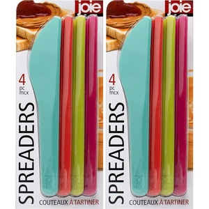 image:imageJoie Spreaders Set Reusable Plastic Knives Strong and Durable Ideal for Butter Jelly Cream Cheese and Nut Butter Handy Kitchen Tool BPAFree Assorted Colors 4 CountOne Size Pack of 2