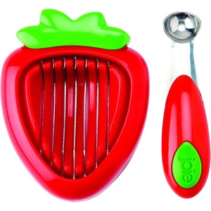 image:imageJoie Strawberry Huller and Slicer Berry Preparation Set Baking Tools RedHull  Slice