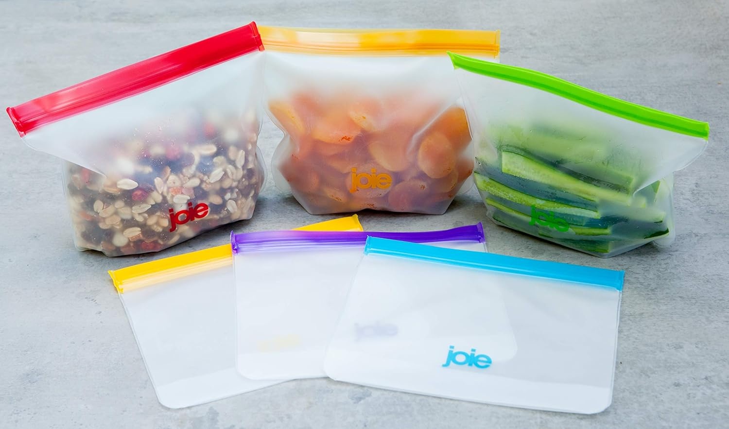 image:imageJoie Reusable Food Storage Bags Reusable Bags for Snacks Sandwiches Vegetables and More Ziptop Containers for Sustainable Living BPA Free 875 x 7 6 Bags
