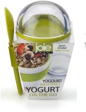image:imageJoie Yogurt On The Go Portable Cup with SnapOn Spoon Reusable Container with Separate Compartment for Granola Durable and Leakproof BPAFree Great for Lunches or Backpacks Colors May Vary