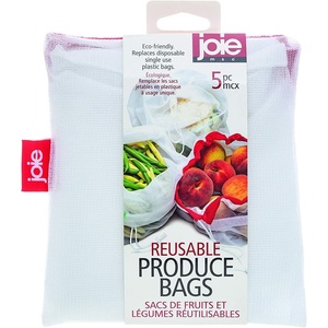 image:imageJoie Reusable Produce Bags 5pc Set Sustainable Nylon Mesh Machine Washable EcoFriendly 55 x 6 inches