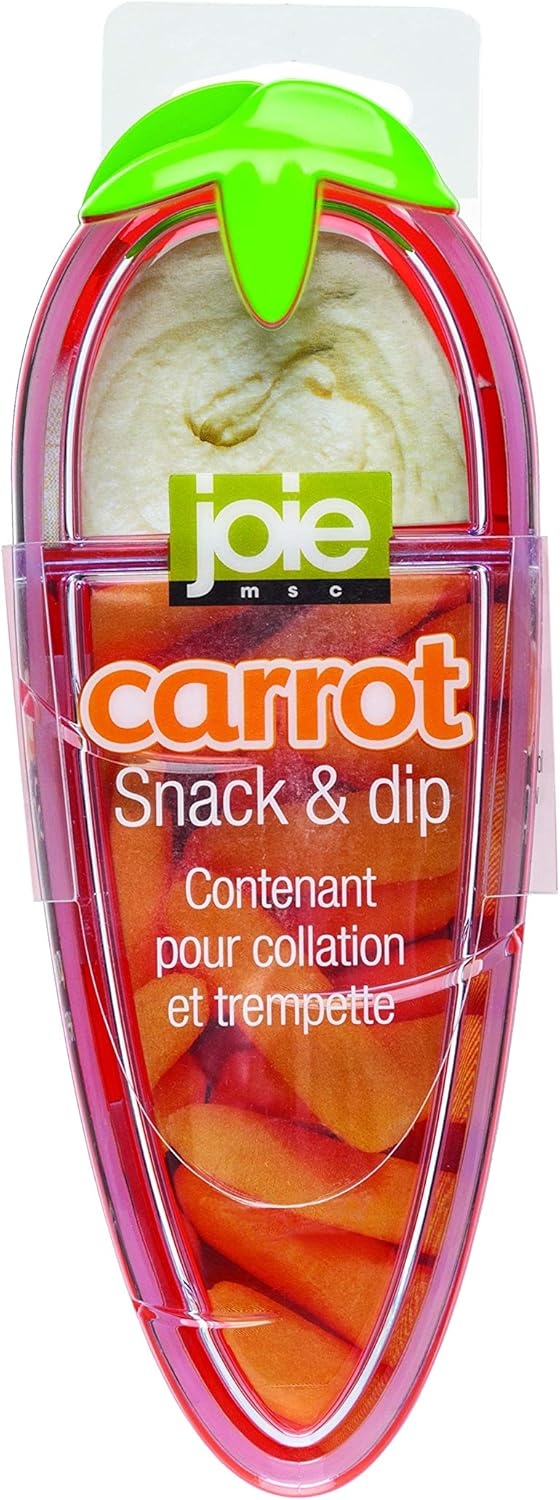 image:imageJoie Carrot Snack and Dip Divided Container Two Compartment Storage Box Keeps Foods Separate Ideal for Veggies and Dips Great for Lunchboxes and Road Trips BPAFree