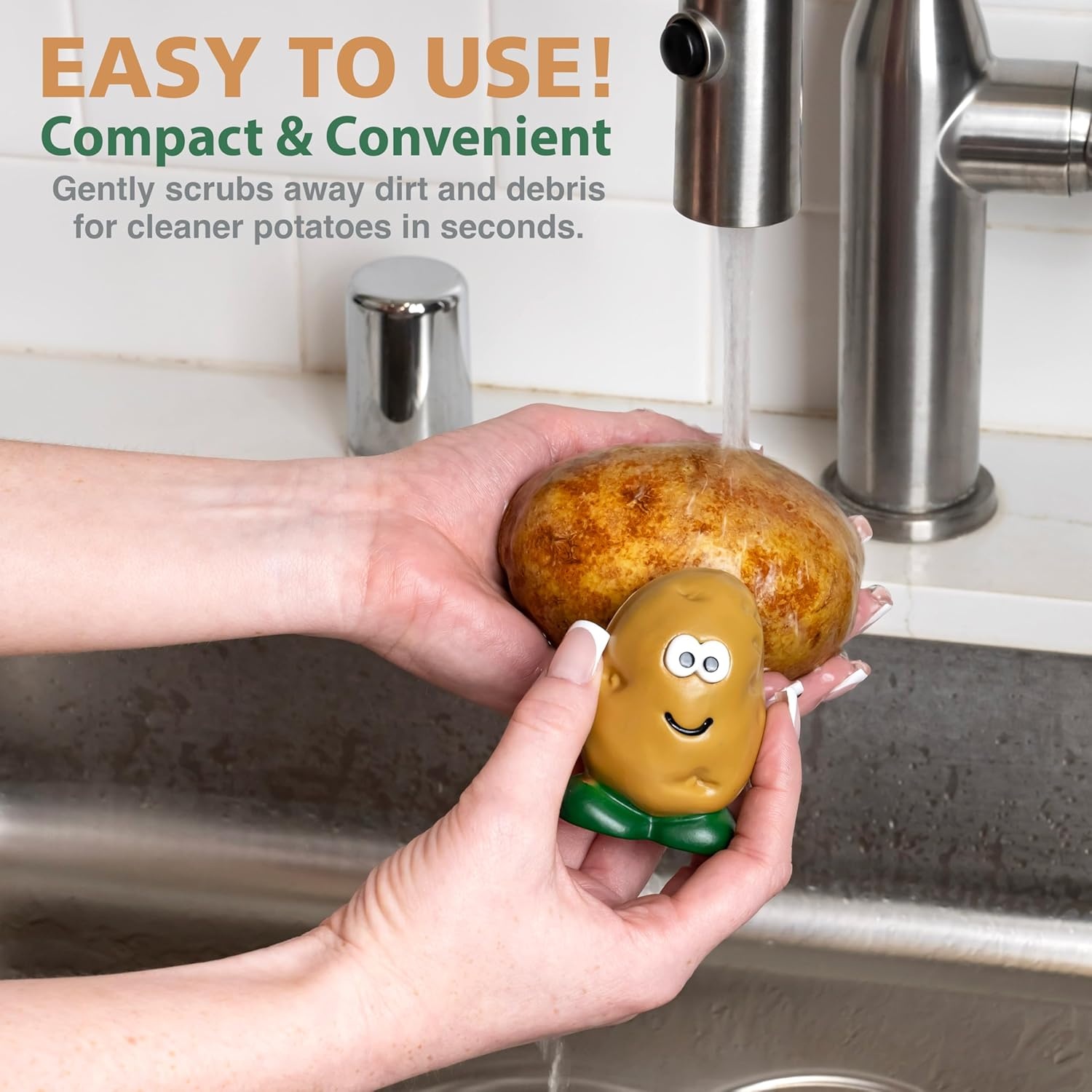 image:imageJoie Spud Dude Potato Brush Vegetable and Fruit Scrubber Produce Cleaner Cute Kitchen Gadget Dishwasher SafePotato
