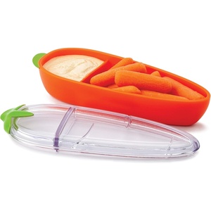 image:imageJoie Carrot Snack and Dip Divided Container Two Compartment Storage Box Keeps Foods Separate Ideal for Veggies and Dips Great for Lunchboxes and Road Trips BPAFree